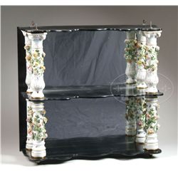SCARCE DRESDEN PORCELAIN WALL SHELF.