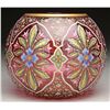 Image 1 : MOSER DECORATED CRANBERRY VASE.
