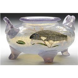 MOSER OPALESCENT FISH BOWL.