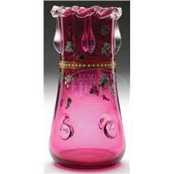 MOSER CRANBERRY VASE.