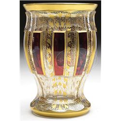 MOSER DECORATED VASE.