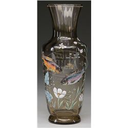 MOSER APPLIED FISH VASE.