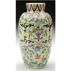 AUSTRIAN ENAMELED VASE.