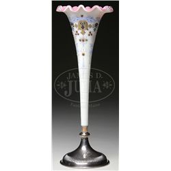 DECORATED ENGLISH TRUMPET VASE.