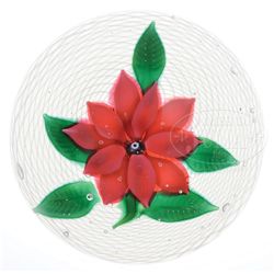 ANTIQUE NEW ENGLAND POINSETTIA PAPERWEIGHT.