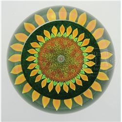 PERTHSHIRE SUNFLOWER PAPERWEIGHT.