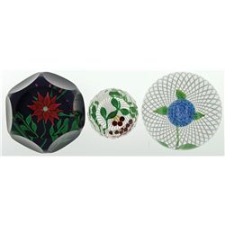 THREE ST. LOUIS PAPERWEIGHTS.