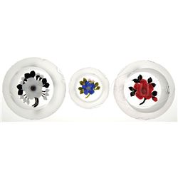 THREE TRABUCCO PAPERWEIGHTS.