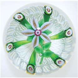 PAUL YSART FLORAL PAPERWEIGHT.