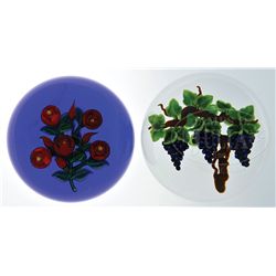 TWO RANDALL GRUBB PAPERWEIGHTS.