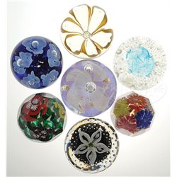 SEVEN PAPERWEIGHTS.