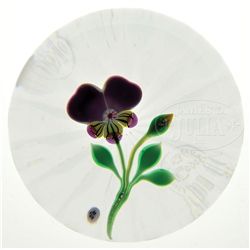 BACCARAT PANSY PAPERWEIGHT.