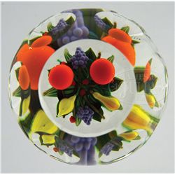 PERTHSHIRE FRUIT BOUQUET PAPERWEIGHT.