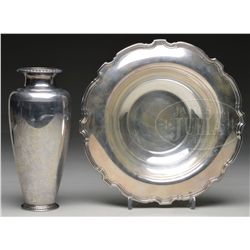 TIFFANY & CO STERLING BOWL AND VASE.