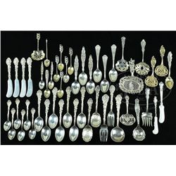 LARGE LOT OF ASSORTED STERLING FLATWARE PIECES.