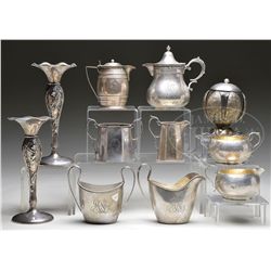 ELEVEN PIECES OF ASSORTED STERLING SILVER TABLE ARTICLES.