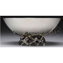 TIFFANY & CO. STERLING SILVER VINE BASE CENTER BOWL.