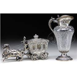 STERLING SILVER SYRUP & GERMAN SILVER CARRIAGE.