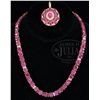 Image 2 : 14KT RUBY & DIAMOND NECKLACE.