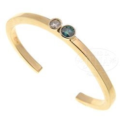 14KT DIAMOND BANGLE CUFF BRACELET.