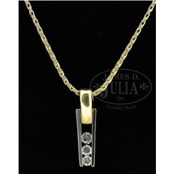 14KT DIAMOND NECKLACE.