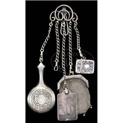 LADIES STERLING SILVER CHATELAINE.