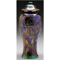 WEDGWOOD FAIRYLAND LUSTRE JEWEL TREE COVERED VASE.