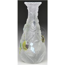 WEBB CARVED AND APPLIED VASE.