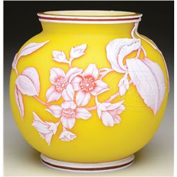 ENGLISH CAMEO GLASS VASE.