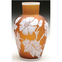 ENGLISH CAMEO ART GLASS VASE.