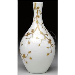 ART GLASS & ENAMELED VASE.