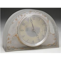 R. LALIQUE MOINEAUX ATO CLOCK.