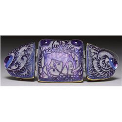 LALIQUE AMETHYST GLASS BUCKLE.