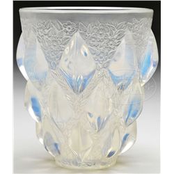 R. LALIQUE OPALESCENT RAMPILLION VASE.