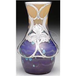 LOETZ CYTISUS SILVER OVERLAY VASE.