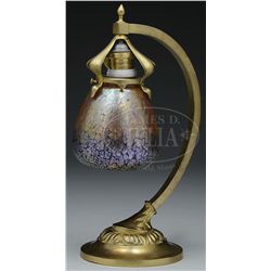 AUSTRIAN ART GLASS DESK LAMP.