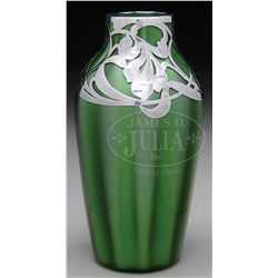 LOETZ SILVER OVERLAY VASE.