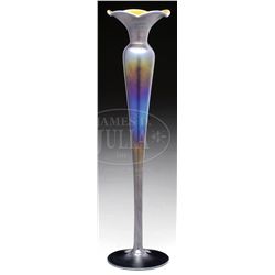 QUEZAL ART GLASS LILY VASE.