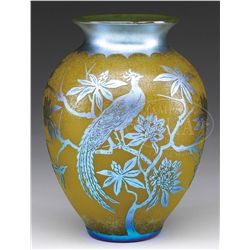 STEUBEN ACID CUT BACK VASE.