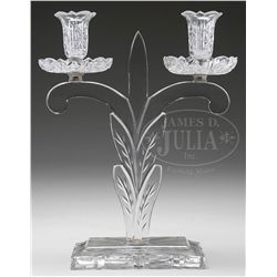 STEUBEN CRYSTAL CANDELABRA.