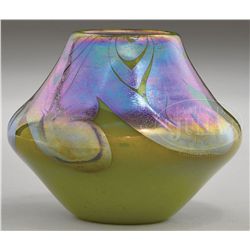 STEUBEN ART GLASS CABINET VASE.