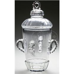 STEUBEN CRYSTAL COVERED VASE.