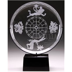 STEUBEN MARINERS BOWL WITH STAND.