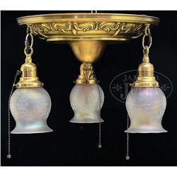 STEUBEN VERRE DE SOIE CHANDELIER.