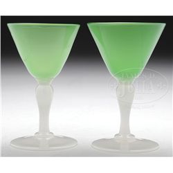 TWO STEUBEN WINE STEMS.