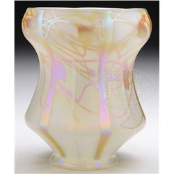 STEUBEN DECORATED ART GLASS SHADE.