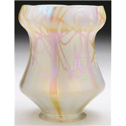 STEUBEN DECORATED ART GLASS SHADE.