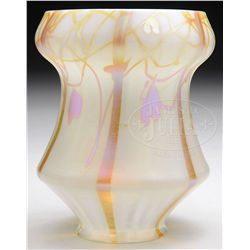 STEUBEN DECORATED ART GLASS SHADE.