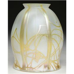 STEUBEN DECORATED ART GLASS SHADE.
