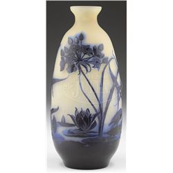 GALLE FRENCH CAMEO LILY POND VASE.